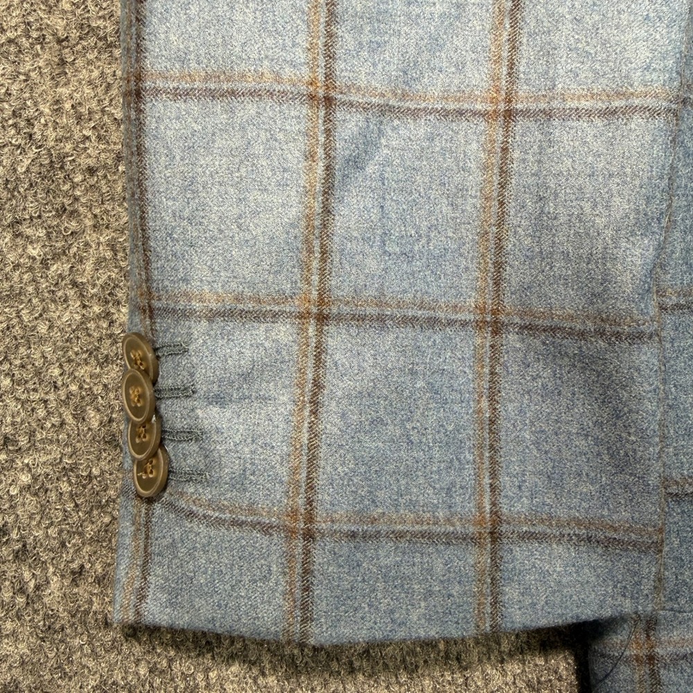 Joseph Abboud Heritage Windowpane Blazer Mens 44 Long Blue Reda Super 130s Wool - Picture 5 of 16
